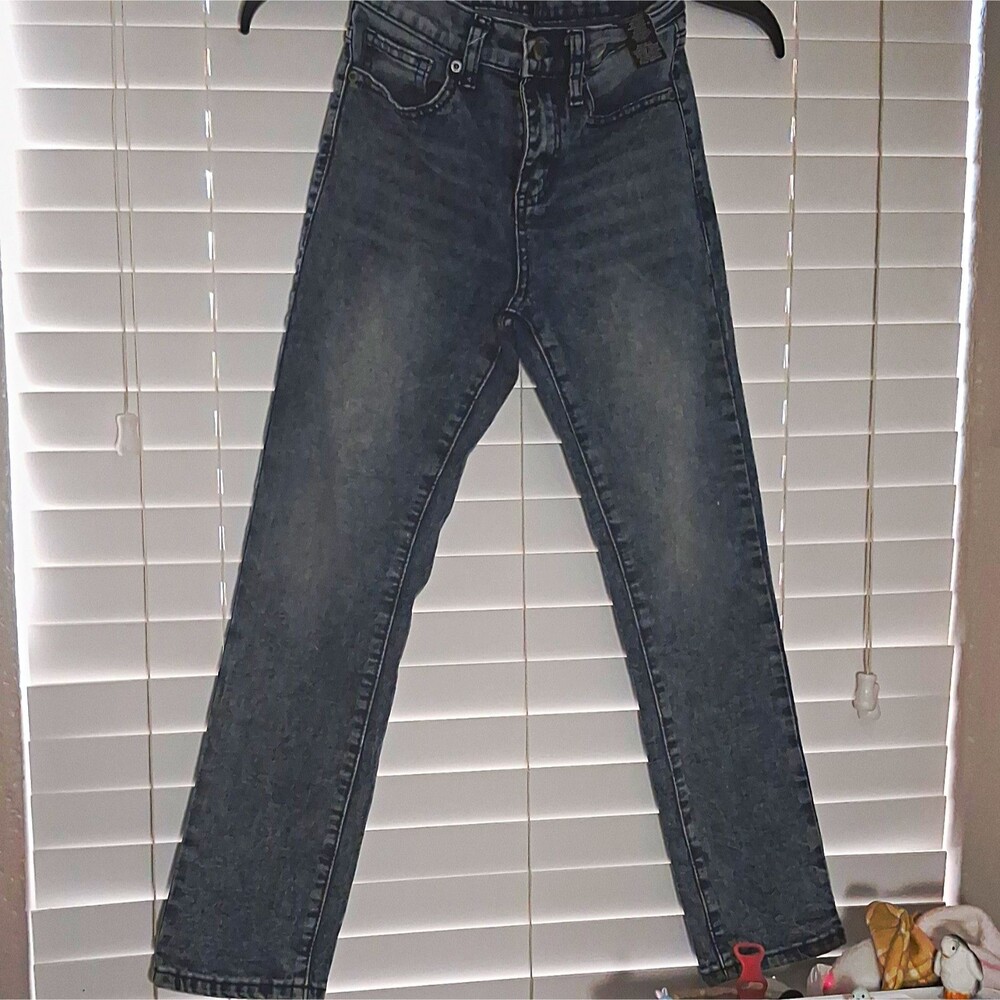Project Civility Women's Blue Denim Straight Leg Stretch 5-Pocket Jeans 10